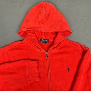 Polo Ralph Lauren Full Zip Hoodie Size Large Red Blue Pony Men’s (read desc)